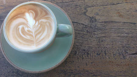 Coffee Latte on Wooden Tableの素材