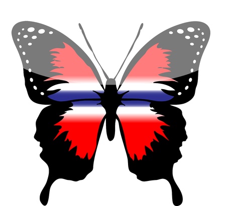 Thailand butterfly line artのイラスト素材