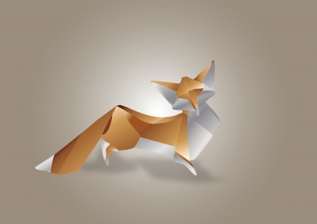 Paper Art Foxのイラスト素材