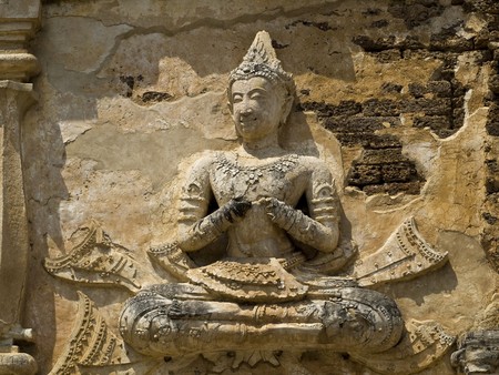 goddess in wat chedi chet yot,  Chiang Mai Thailandの写真素材