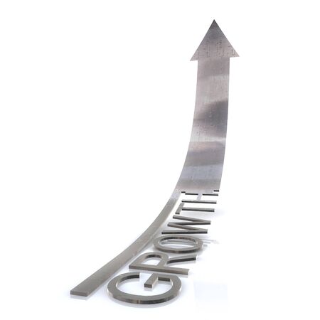 Beautiful metal arrow of growth. High-resolution 3d renderingの写真素材