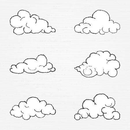 Vector cloud shapes collectionのイラスト素材