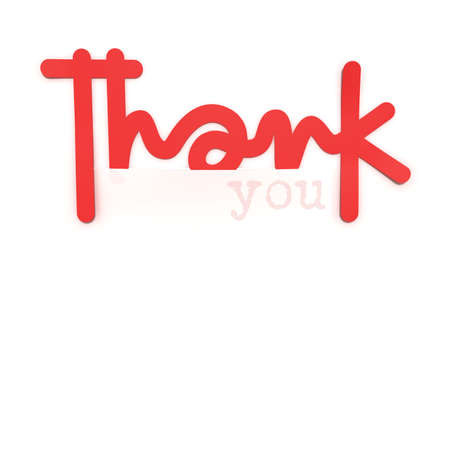 Thank you, paper design element, High-resolution 3d renderingの写真素材