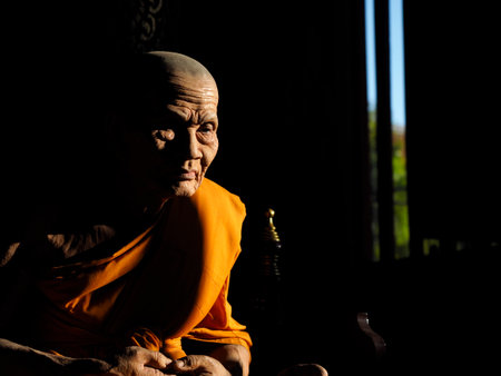 Chiang Mai, Thailand - November 21, 2020 :  Wax Figures Lung Poo Thuad Wat Chang Hai at Wat Phra Singh Woramahawihan, Chiang mai , thailand.のeditorial素材