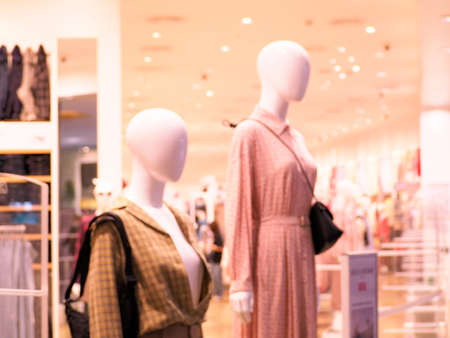 blurred image background with clothing storeの写真素材
