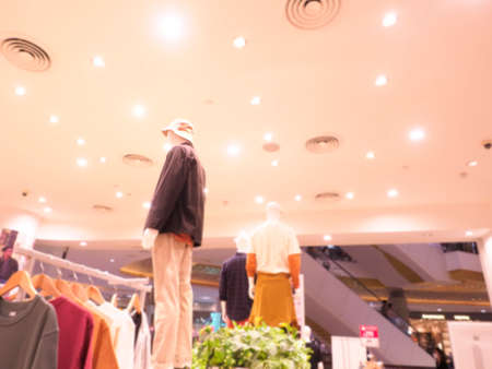 blurred image background with clothing storeの写真素材