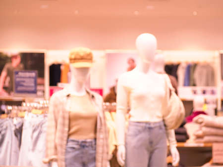 blurred image background with clothing storeの写真素材