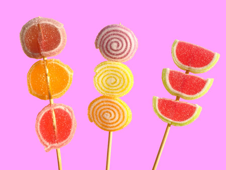 colorful sweets inviting to tryの写真素材