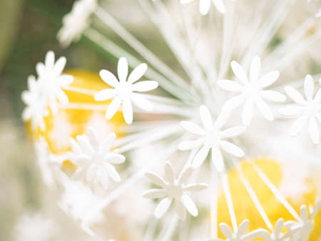 White paper flower. close-up of small paper flowers.の写真素材