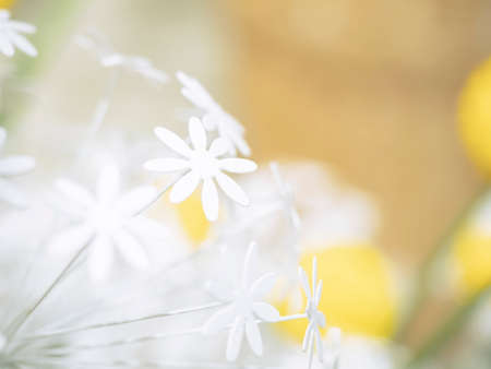 White paper flower. close-up of small paper flowers.の写真素材