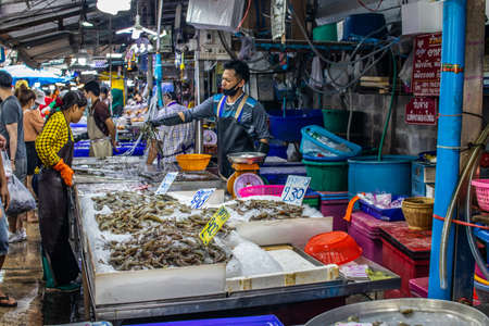 seafood market in Naklua near Pattaya Thailandのeditorial素材