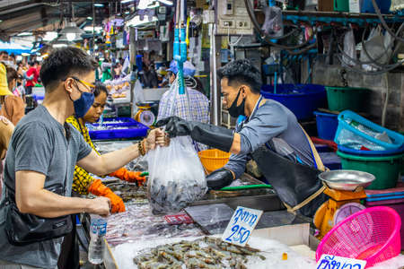 seafood market in Naklua near Pattaya Thailandのeditorial素材