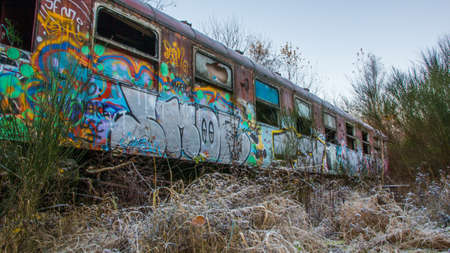 Raeren an abandoned train station in Belgiumのeditorial素材