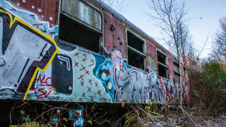 Raeren an abandoned train station in Belgiumのeditorial素材
