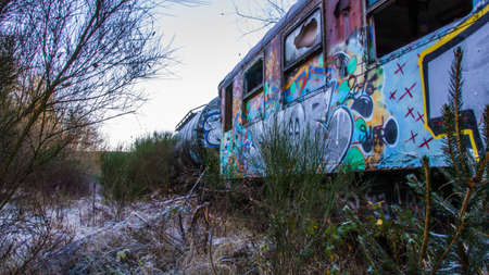Raeren an abandoned train station in Belgiumのeditorial素材