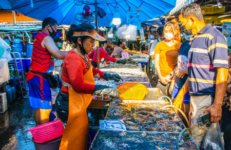 seafood market in Naklua district Chonburi Thailand Asiaのeditorial素材