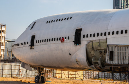 Pattaya District Chonburi Thailand Asia an old discarded airplane or jumbo jet is used as a restaurant and bar eventのeditorial素材