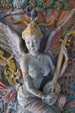 a picture carves a stone , at Thai technician does for decorate to decorate a house where has see a lot various kinds of ,の写真素材
