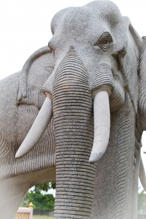 stone elephant carves  at wat cherantum chonburiの写真素材