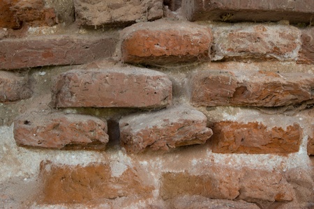Brick wall - ancient fortress at chonburi