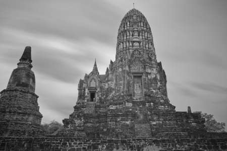 pagoda photo by infrared at Phra Nakhon Si Ayutthaya  thailandの写真素材