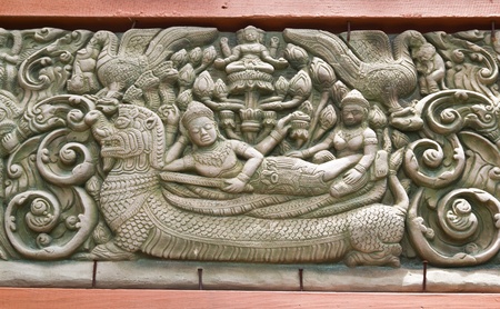 a picture carves a stone , at Thai technician does for decorate to decorate a house where has see a lot various kinds ofのeditorial素材