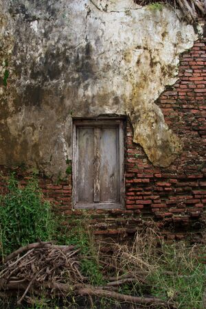 old window at heritage world Phra Nakhon Si Ayutthaya parkの写真素材