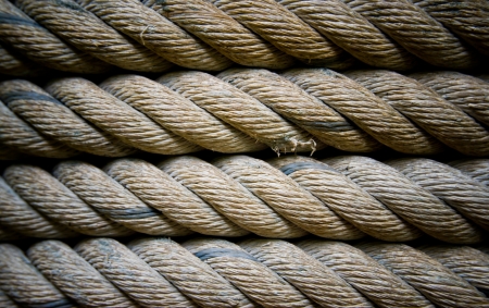 collection of various ropes background.
