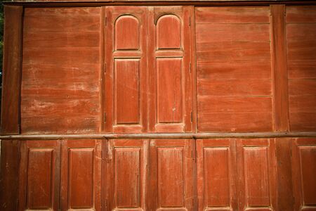 texture of Asian style old wood house wallのeditorial素材