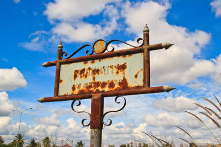 blank old fashion metal signの写真素材