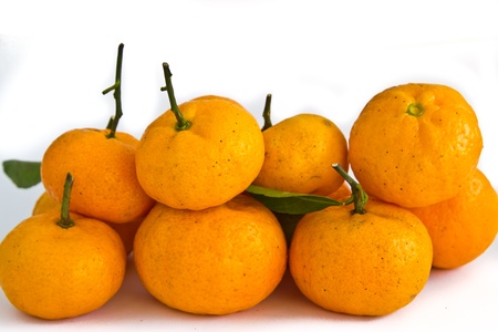 ripe orange isolated on white backgroundの写真素材