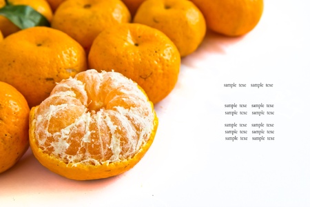 ripe orange isolated on white backgroundの写真素材