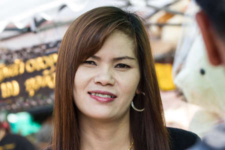 portrait of a beautiful young lady smilingの写真素材