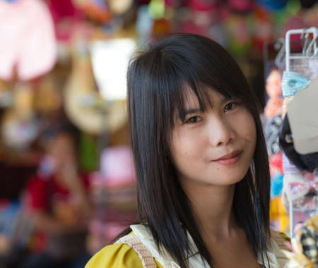 portrait of a beautiful young lady smilingの写真素材