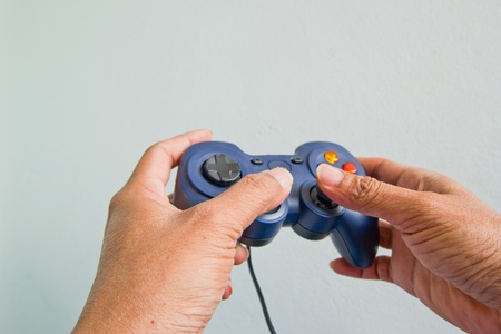 play game with a joystickの写真素材
