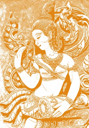 a picture carves a stone , at Thai technician does for decorate to decorate a house where has see a lot various kinds of ,の写真素材