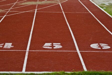 Racing lanes with numbersの写真素材