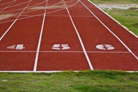 Racing lanes with numbersの写真素材