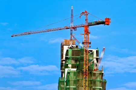 construction site with crane and buildingの写真素材