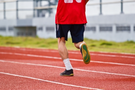 runner running in the light of eveningの写真素材