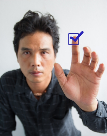 young man is using the initiationの写真素材