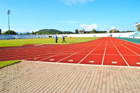 running track rubber standard red colorのeditorial素材