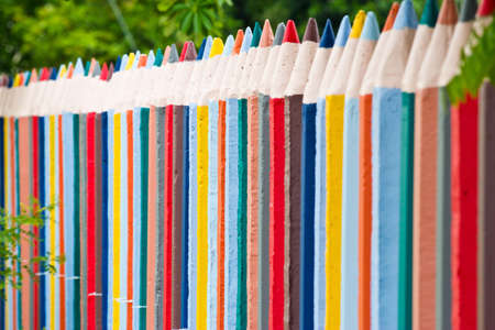 crayon cement fenceの写真素材