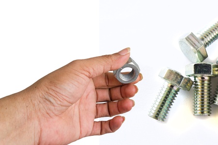 hand with Nuts and Bolts