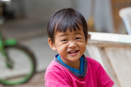 cute emotional little girl joyful smilingの写真素材