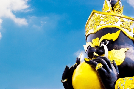 molded demon figure that the Templeの写真素材
