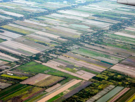 view point from Taiwan airplane comes to Thai