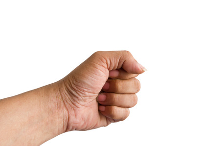 man hand with thumb up isolated on white background