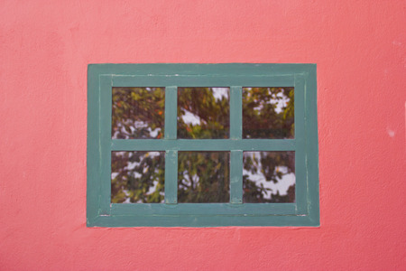 Vintage window on the wall.