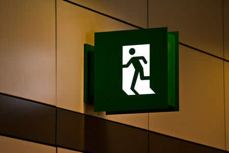emergency exit sign in  building